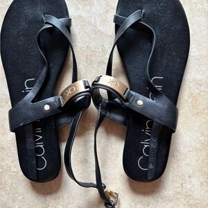 Calvin Klein Black Sandals with Adjustable Straps